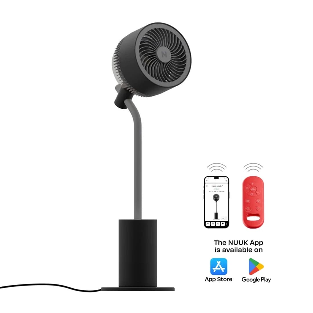 Nuuk HALO [V2 LINKD] Smart 3D Air Circulation Fan with Mood Light – Midnight Black
