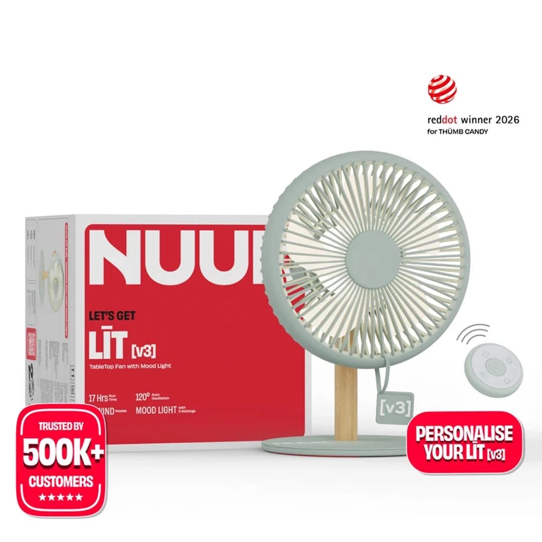 Nuuk LIT [V3] Rechargeable Table Fan with Mood Light
