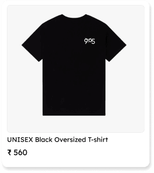 Unisex Black Oversized T-Shirt Card