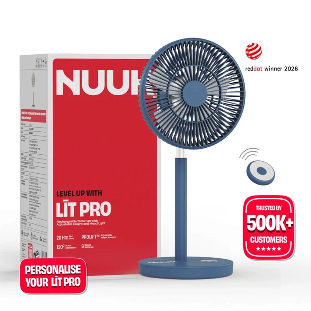 Nuuk LIT PRO Rechargeable Table Fan with ProLiK